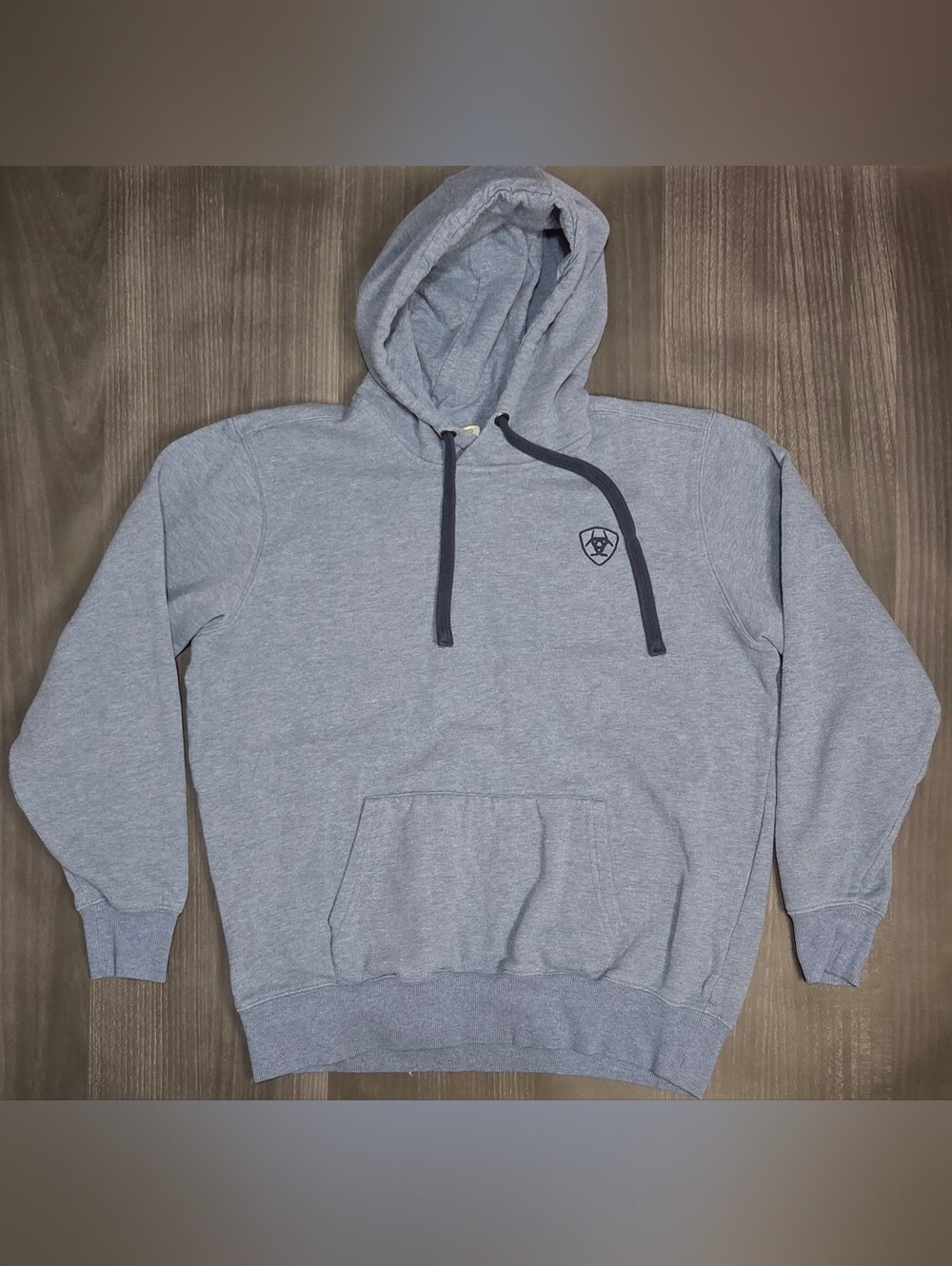 Ariat REAL Hoodie Sweatshirt Womens Large Blue Logo Fleece